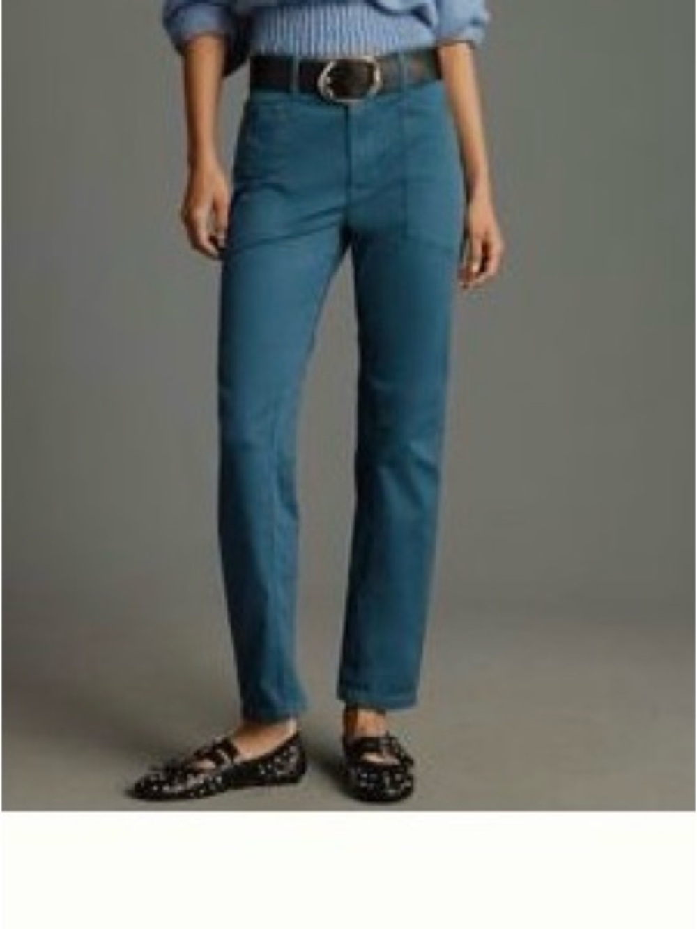 Pilcro the Wanderer Mid-Rise Relaxed Leg Pants in Slate Blue